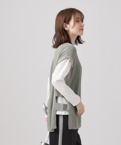 SHOO・LA・RUE（シューラルー）の「◆【2点セット】ニットベスト＆ロンT（ベスト・レディース・ブラック/グレー/ナチュラル・02/03/04）」の22枚目の写真