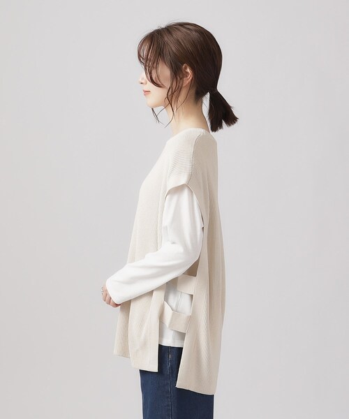 SHOO・LA・RUE（シューラルー）の「◆【2点セット】ニットベスト＆ロンT（ベスト・レディース・ブラック/グレー/ナチュラル・02/03/04）」の9枚目の写真