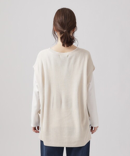 SHOO・LA・RUE（シューラルー）の「◆【2点セット】ニットベスト＆ロンT（ベスト・レディース・ブラック/グレー/ナチュラル・02/03/04）」の10枚目の写真