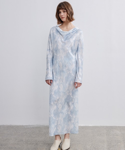 【セール】【ELOOPS】マーブル柄ドレープワンピース（ワンピース）｜ELOOPS（イーループス）