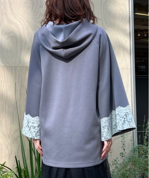 axes femme(アクシーズファム)の「花粉ガードジップ付きポンチョ(Tシャツ/カットソー・レディース・グレー/ベージュ/ミント・FREE)」の5枚目の写真