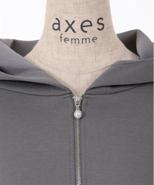 axes femme(アクシーズファム)の「花粉ガードジップ付きポンチョ(Tシャツ/カットソー・レディース・グレー/ベージュ/ミント・FREE)」の11枚目の写真