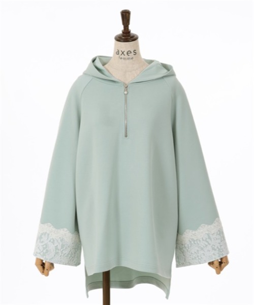 axes femme(アクシーズファム)の「花粉ガードジップ付きポンチョ(Tシャツ/カットソー・レディース・グレー/ベージュ/ミント・FREE)」の15枚目の写真