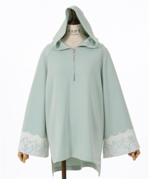 axes femme(アクシーズファム)の「花粉ガードジップ付きポンチョ(Tシャツ/カットソー・レディース・グレー/ベージュ/ミント・FREE)」の20枚目の写真