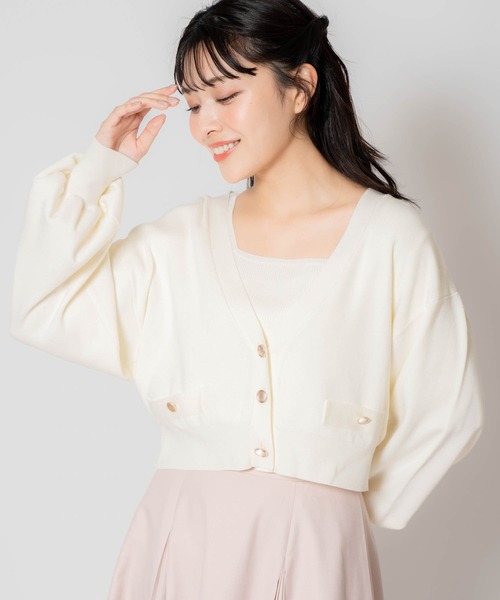 Noela（ノエラ）の「半袖ニット×カーデアンサンブル（ニット