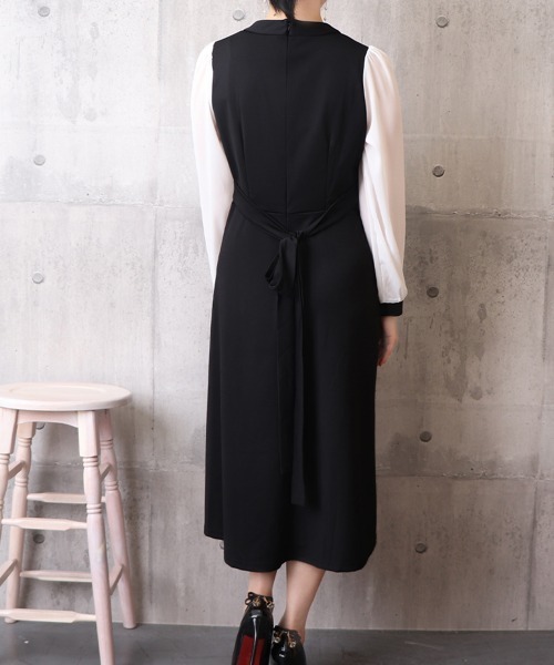 Miniministore（ミニミニストア）の「シフォンスリーブワンピース レトロ風（ワンピース・レディース・ブラック・M/XL/L）」の13枚目の写真