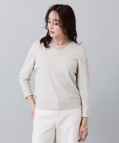 Vネック ストレッチニット　　新品 セール】【注目度UP！ ／洗える】Vネック ストレッチニット