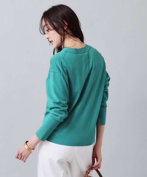 Vネック ストレッチニット　　新品 セール】【注目度UP！ ／洗える】Vネック ストレッチニット