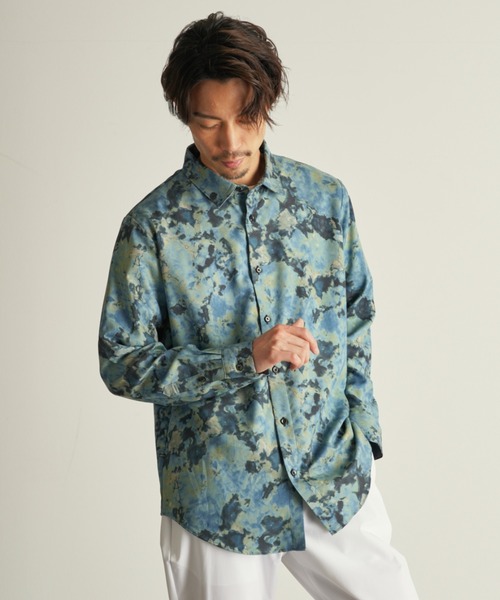 CUSTOM CULTURE（カスタムカルチャー）の「【Custom Culture】 プリントウォッシャブルレーヨンシャツ（シャツ/ブラウス・メンズ・ブラック系その他/オレンジ系/ホワイト系その他/ブルー系その他・3/2）」の4枚目の写真