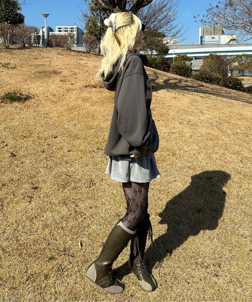 sedacle（セダクル）の「フリンジロゴジップパーカー（パーカー・レディース・チャコールグレー/グレー/ブラウン系その他・LARGE/MEDIUM/SMALL）」の8枚目の写真