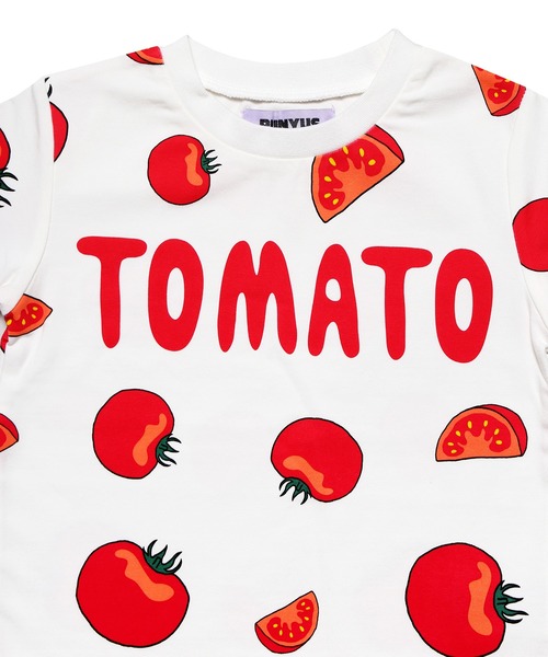 PUNYUS（プニュズ）の「★キッズサイズ★フード総柄Ｔシャツ（サイズ90～140）（Tシャツ/カットソー・キッズ・オレンジ/ブルー/グリーン/イエロー/レッド/パープル/ブラック/ホワイト/ホワイト系その他/サックスブルー/ピンク・90/100/110/120/130/140）」の13枚目の写真