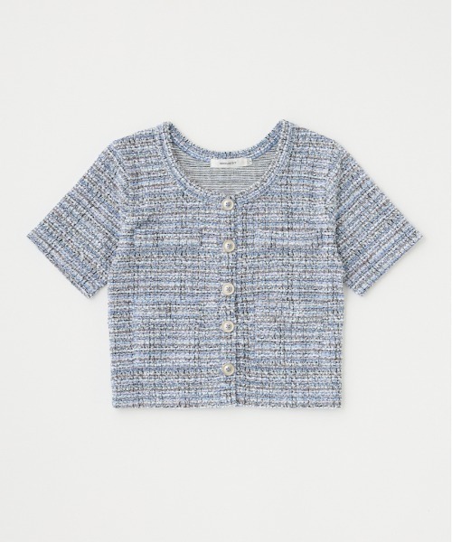 MOUSSY(マウジー)の「TWEED LIKE トップ(シャツ/ブラウス・レディース・ブラック/ブルー/グリーン・FREE)」の3枚目の写真