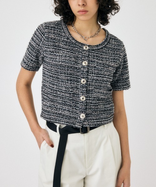 MOUSSY(マウジー)の「TWEED LIKE トップ(シャツ/ブラウス・レディース・ブラック/ブルー/グリーン・FREE)」の2枚目の写真