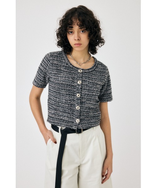 MOUSSY(マウジー)の「TWEED LIKE トップ(シャツ/ブラウス・レディース・ブラック/ブルー/グリーン・FREE)」の7枚目の写真