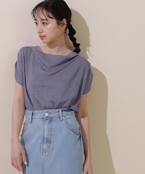 JILL by JILLSTUART ドレープネックラメニットトップス ◇ドレープネックラメニットトップス（ニット/セーター）｜JILL