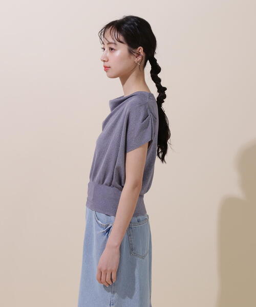 JILL by JILLSTUART ドレープネックラメニットトップス ◇ドレープネックラメニットトップス（ニット/セーター）｜JILL