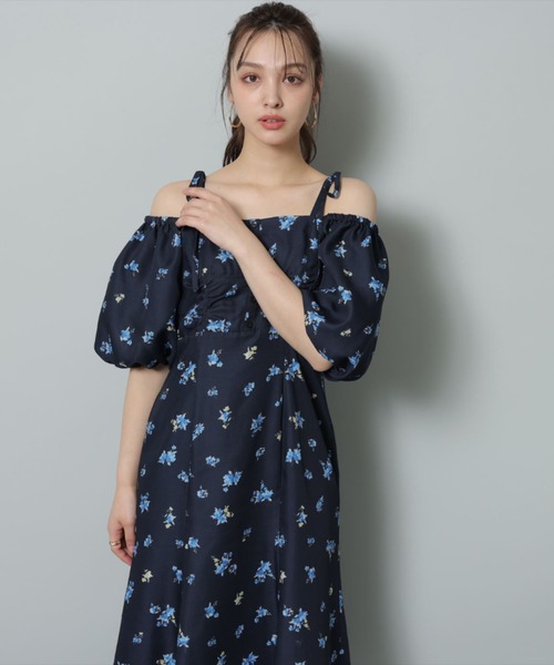 ♥️クリーニング済♥️美品♥️【Rirandture】１ポインティルフラワーSK Rirandture❤️シャーリングフラワーワンピース リランド