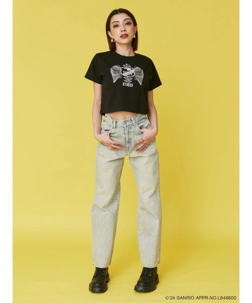 EVRIS（エヴリス）の「【ハローキティコラボ】ラインストーンショートTシャツ（Tシャツ/カットソー・レディース・ブラック/ホワイト・FREE）」の13枚目の写真