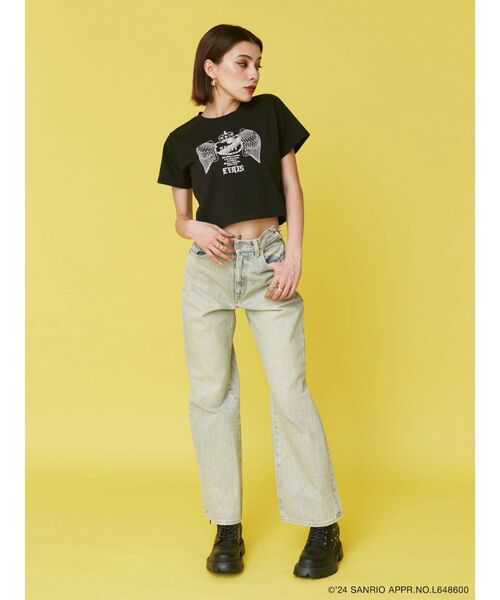 EVRIS（エヴリス）の「【ハローキティコラボ】ラインストーンショートTシャツ（Tシャツ/カットソー・レディース・ブラック/ホワイト・FREE）」の14枚目の写真