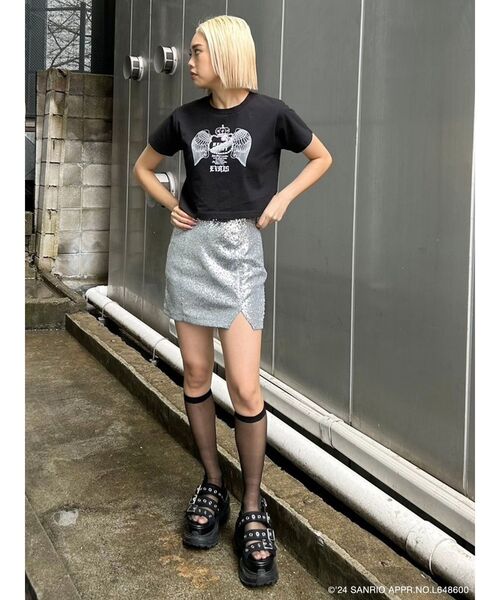 EVRIS（エヴリス）の「【ハローキティコラボ】ラインストーンショートTシャツ（Tシャツ/カットソー・レディース・ブラック/ホワイト・FREE）」の17枚目の写真