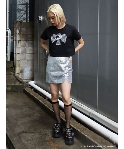 EVRIS（エヴリス）の「【ハローキティコラボ】ラインストーンショートTシャツ（Tシャツ/カットソー・レディース・ブラック/ホワイト・FREE）」の18枚目の写真