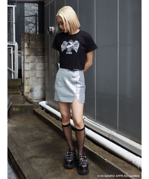 EVRIS（エヴリス）の「【ハローキティコラボ】ラインストーンショートTシャツ（Tシャツ/カットソー・レディース・ブラック/ホワイト・FREE）」の19枚目の写真