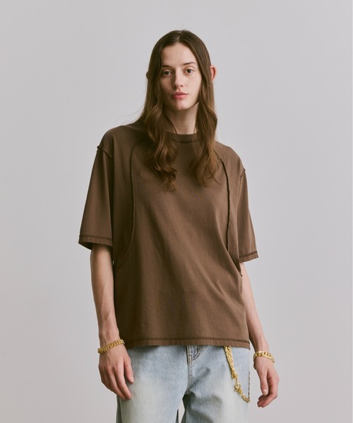 セール】Loose inside out pigment tee/ルーズインサイドアウト