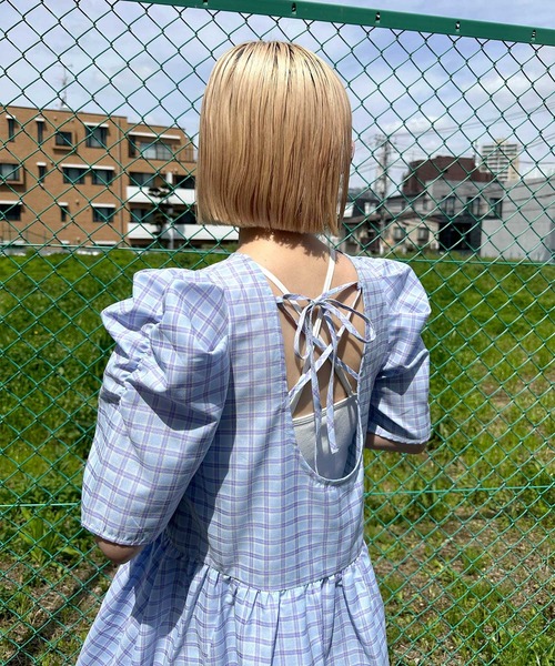 【Alley】肩きゃしゃ見え袖の夏っぽチェックワンピ Alley by w closet（アリーバイダブルクローゼット）の「【Alley