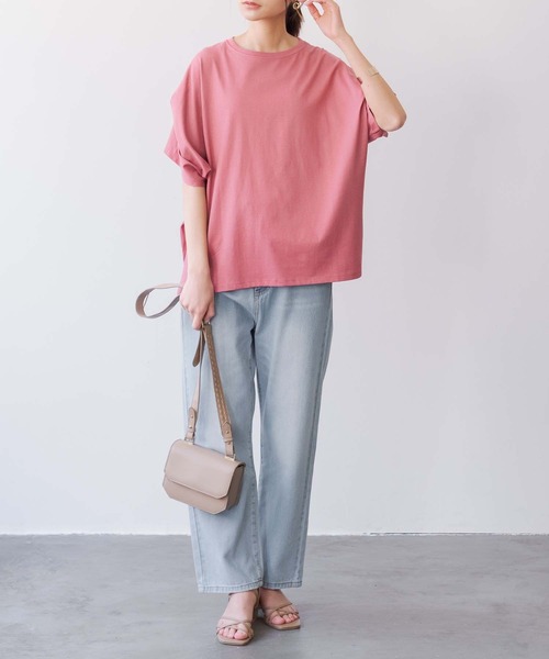 and it_(アンドイット)の「汗染み防止タックスリーブカットソー(Tシャツ/カットソー・レディース・ローズ/チャコール/オフホワイト/ブルー/チャコールグレー/グレー・FREE)」の13枚目の写真