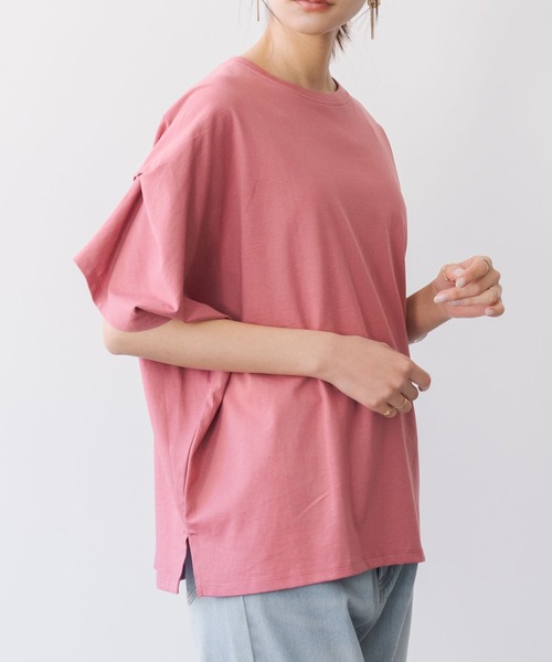 and it_(アンドイット)の「汗染み防止タックスリーブカットソー(Tシャツ/カットソー・レディース・ローズ/チャコール/オフホワイト/ブルー/チャコールグレー/グレー・FREE)」の14枚目の写真