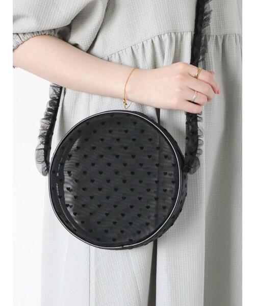 ehka sopo（エヘカソポ）の「チュールショルダーバッグ（ハンドバッグ・レディース・オフホワイト/ホワイト/ブラック・F）」の3枚目の写真