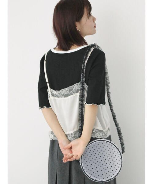 ehka sopo（エヘカソポ）の「チュールショルダーバッグ（ハンドバッグ・レディース・オフホワイト/ホワイト/ブラック・F）」の9枚目の写真