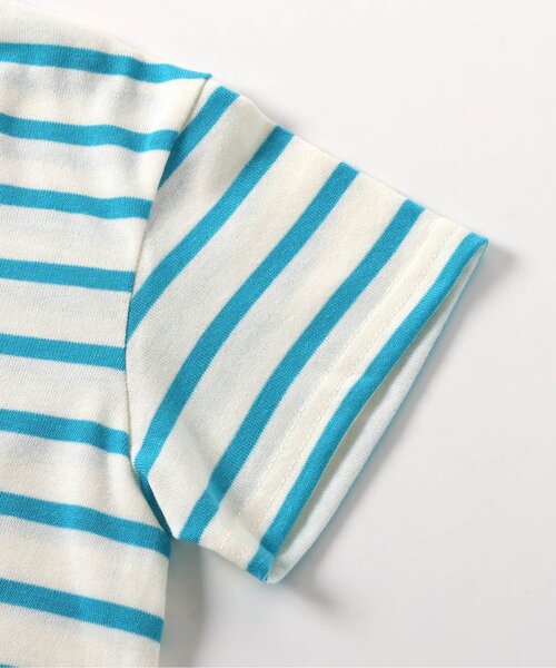 BREEZE(ブリーズ)の「【接触冷感】もっとスズシー ペイントボーダーTシャツ(Tシャツ/カットソー・キッズ・グリーン/ピンク/サックスブルー/パープル・140/90/100/110/120/80/130)」の11枚目の写真