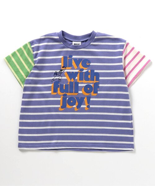 BREEZE(ブリーズ)の「【接触冷感】もっとスズシー ペイントボーダーTシャツ(Tシャツ/カットソー・キッズ・グリーン/ピンク/サックスブルー/パープル・140/90/100/110/120/80/130)」の18枚目の写真