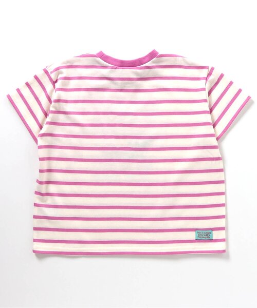 BREEZE(ブリーズ)の「【接触冷感】もっとスズシー ペイントボーダーTシャツ(Tシャツ/カットソー・キッズ・グリーン/ピンク/サックスブルー/パープル・140/90/100/110/120/80/130)」の20枚目の写真