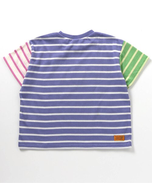BREEZE(ブリーズ)の「【接触冷感】もっとスズシー ペイントボーダーTシャツ(Tシャツ/カットソー・キッズ・グリーン/ピンク/サックスブルー/パープル・140/90/100/110/120/80/130)」の21枚目の写真