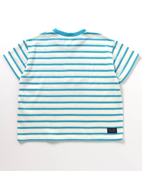 BREEZE(ブリーズ)の「【接触冷感】もっとスズシー ペイントボーダーTシャツ(Tシャツ/カットソー・キッズ・グリーン/ピンク/サックスブルー/パープル・140/90/100/110/120/80/130)」の22枚目の写真
