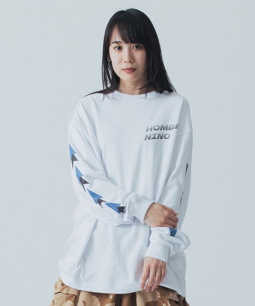 Hombre Nino（オンブレニーニョ）の「Hombre Nino L/S PRINT TEE/MOTOCROSS/HN0241-CT0008（Tシャツ/カットソー・メンズ・ブラック/ホワイト・M/L）」の2枚目の写真