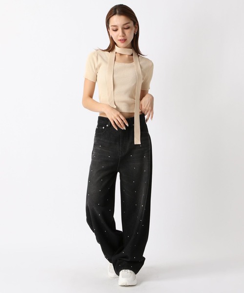 FOREVER 21(フォーエバー トゥエンティーワン)の「【2024SS】ボウタイ付きリブニット(ニット/セーター・レディース・グレー/ブラック/ホワイト・FREE)」の16枚目の写真