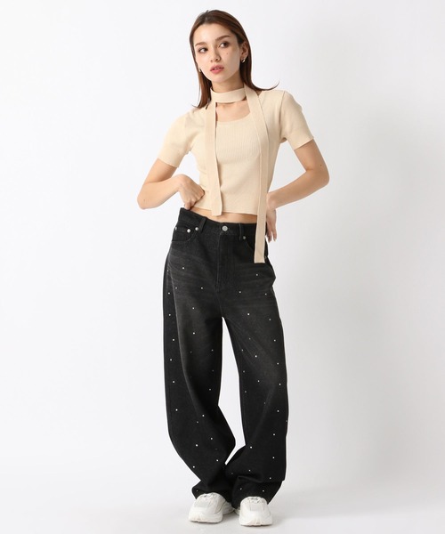 FOREVER 21(フォーエバー トゥエンティーワン)の「【2024SS】ボウタイ付きリブニット(ニット/セーター・レディース・グレー/ブラック/ホワイト・FREE)」の17枚目の写真