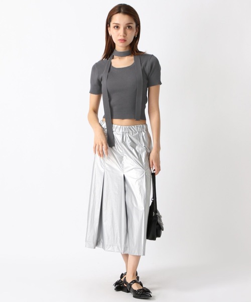 FOREVER 21(フォーエバー トゥエンティーワン)の「【2024SS】ボウタイ付きリブニット(ニット/セーター・レディース・グレー/ブラック/ホワイト・FREE)」の13枚目の写真