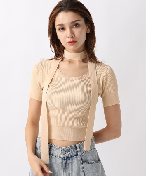 FOREVER 21(フォーエバー トゥエンティーワン)の「【2024SS】ボウタイ付きリブニット(ニット/セーター・レディース・グレー/ブラック/ホワイト・FREE)」の21枚目の写真