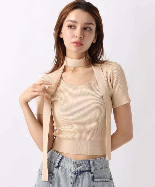 FOREVER 21(フォーエバー トゥエンティーワン)の「【2024SS】ボウタイ付きリブニット(ニット/セーター・レディース・グレー/ブラック/ホワイト・FREE)」の22枚目の写真