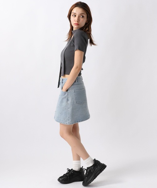 FOREVER 21(フォーエバー トゥエンティーワン)の「【2024SS】ボウタイ付きリブニット(ニット/セーター・レディース・グレー/ブラック/ホワイト・FREE)」の7枚目の写真