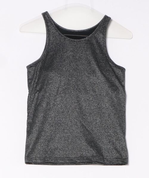 Q(キュー)の「カップ付きラメアメスリタンク(タンクトップ・レディース・ブラック/グレイッシュベージュ・MEDIUM)」の3枚目の写真