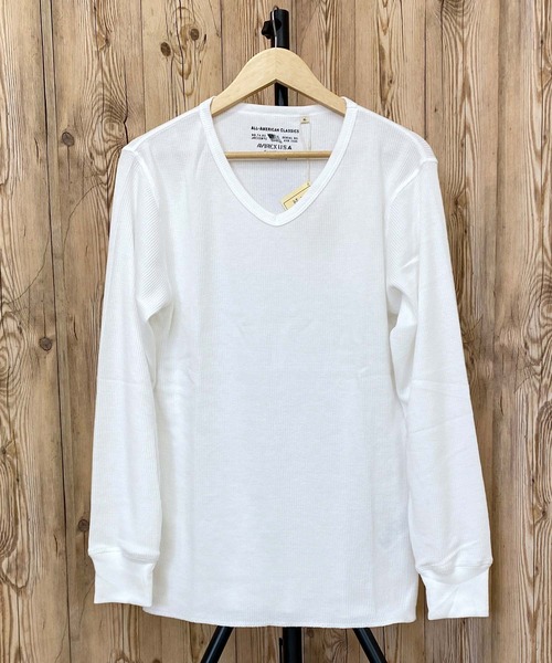 AVIREX(アヴィレックス)の「長袖 サーマル Vネック Tシャツ デイリーウェア(Tシャツ/カットソー・メンズ・ホワイト/ブラック/ネイビー/オリーブ/杢グレー・L/2XL/XL/M)」の22枚目の写真