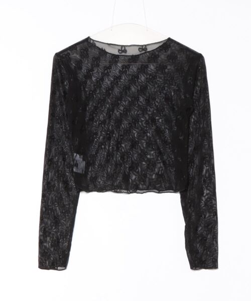 Mayree（メイリー）の「【Mayree】シースルー シアー メッシュ トップス カットソー（Tシャツ/カットソー・レディース・ホワイト/ブラック・FREE）」の12枚目の写真