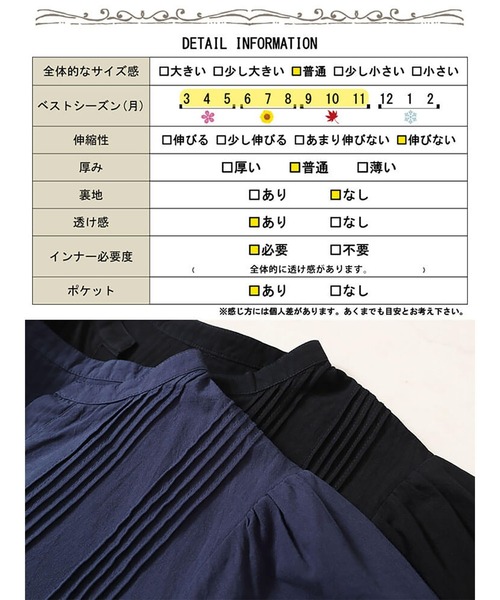GOLDJAPAN(ゴールドジャパン)の「ピンタックコットンティアードワンピース【大きいサイズ対応】(ワンピース・レディース・ネイビー/ブラック・4L~5L/LL~3L)」の19枚目の写真