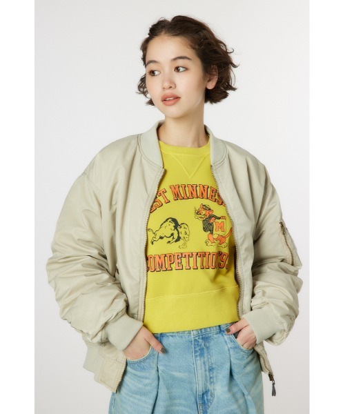 RODEO CROWNS WIDE BOWL（ロデオクラウンズワイドボウル）の「VINTAGE WASH MA-1 ブルゾン（ブルゾン・レディース・カーキ/ベージュ/ブラック・MEDIUM/LARGE）」の14枚目の写真
