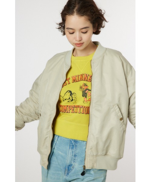 RODEO CROWNS WIDE BOWL（ロデオクラウンズワイドボウル）の「VINTAGE WASH MA-1 ブルゾン（ブルゾン・レディース・カーキ/ベージュ/ブラック・MEDIUM/LARGE）」の15枚目の写真